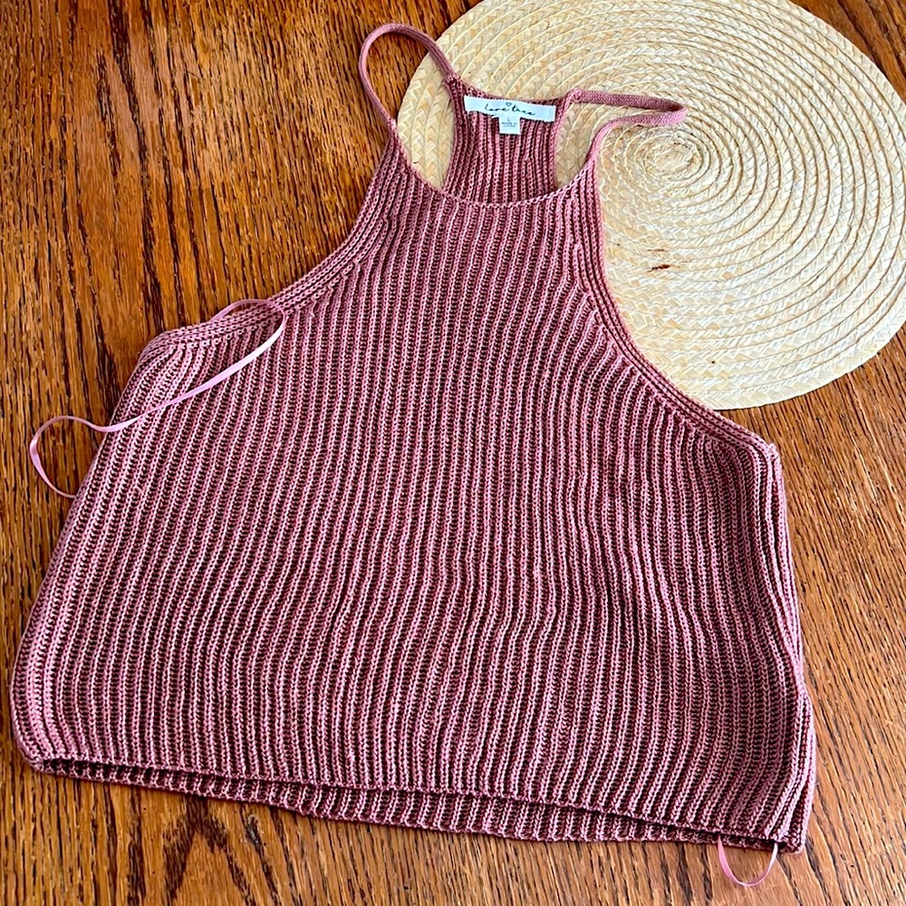 Love Tree Crochet Rib Racerback Tank Top Size Large - Picture 3 of 11